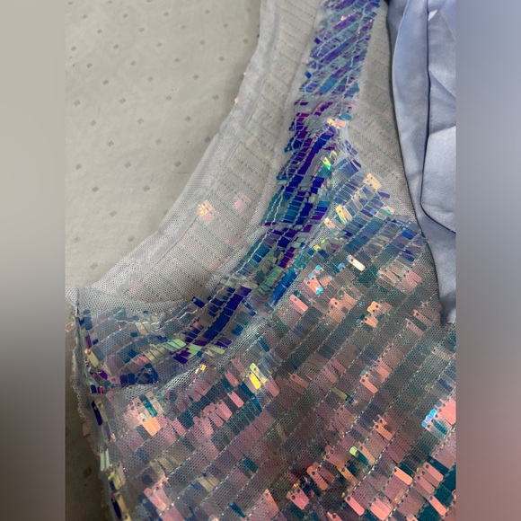 NEW FREE PEOPLE INTIMATELY DISCO FEVER SEQUIN AQUA PINK CAMI TOP MEDIUM - Picture 9 of 13